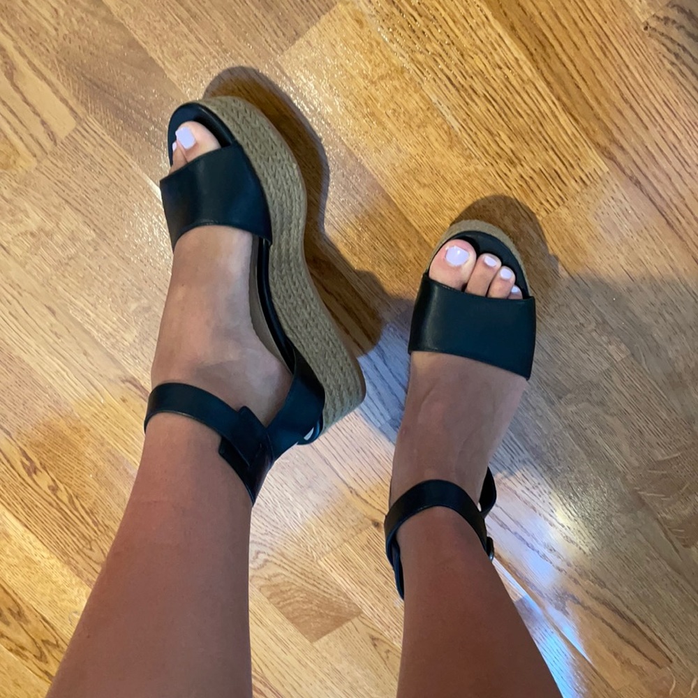 Via Spiga Italian Leather Espadrille Platforms